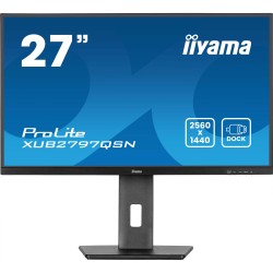 iiyama ProLite XUB2797QSN-B2 - 27" QHD (2560x1440) IPS 100Hz 1ms, USB-C 65W Dock, HDMI/DP, Speakers, Pivot - Black