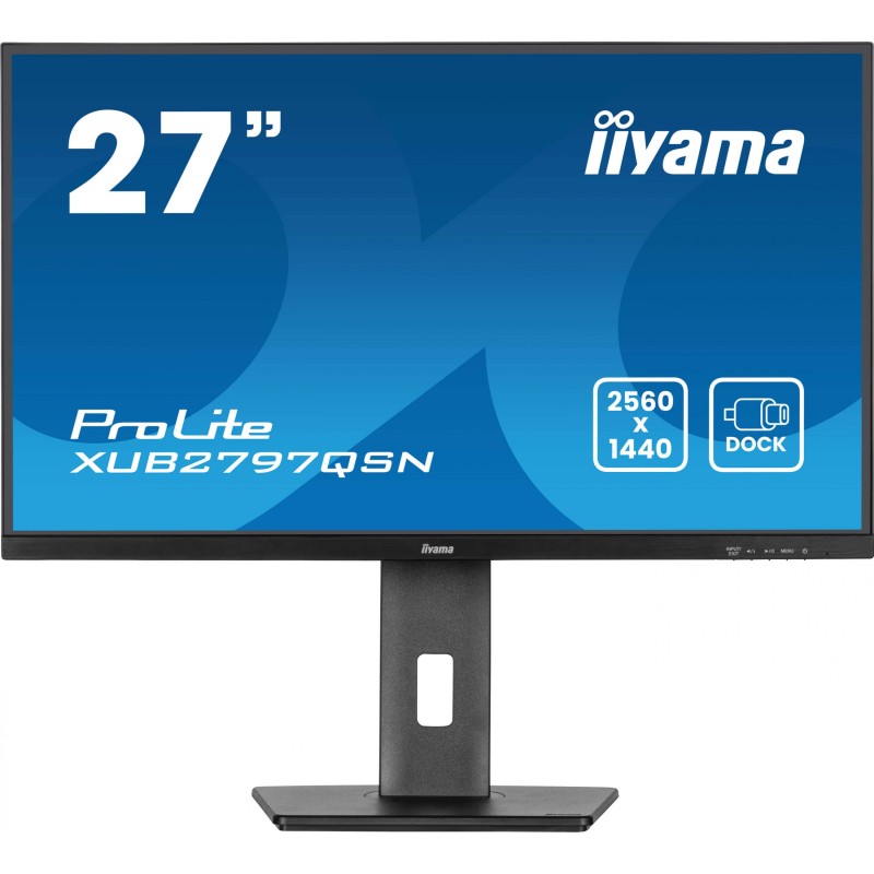 iiyama ProLite XUB2797QSN-B2 - 27" QHD (2560x1440) IPS 100Hz 1ms, USB-C 65W Dock, HDMI/DP, Speakers, Pivot - Black