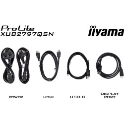 iiyama ProLite XUB2797QSN-B2 - 27" QHD (2560x1440) IPS 100Hz 1ms, USB-C 65W Dock, HDMI/DP, Speakers, Pivot - Black
