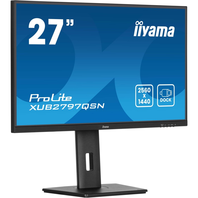 iiyama ProLite XUB2797QSN-B2 - 27" QHD (2560x1440) IPS 100Hz 1ms, USB-C 65W Dock, HDMI/DP, Speakers, Pivot - Black