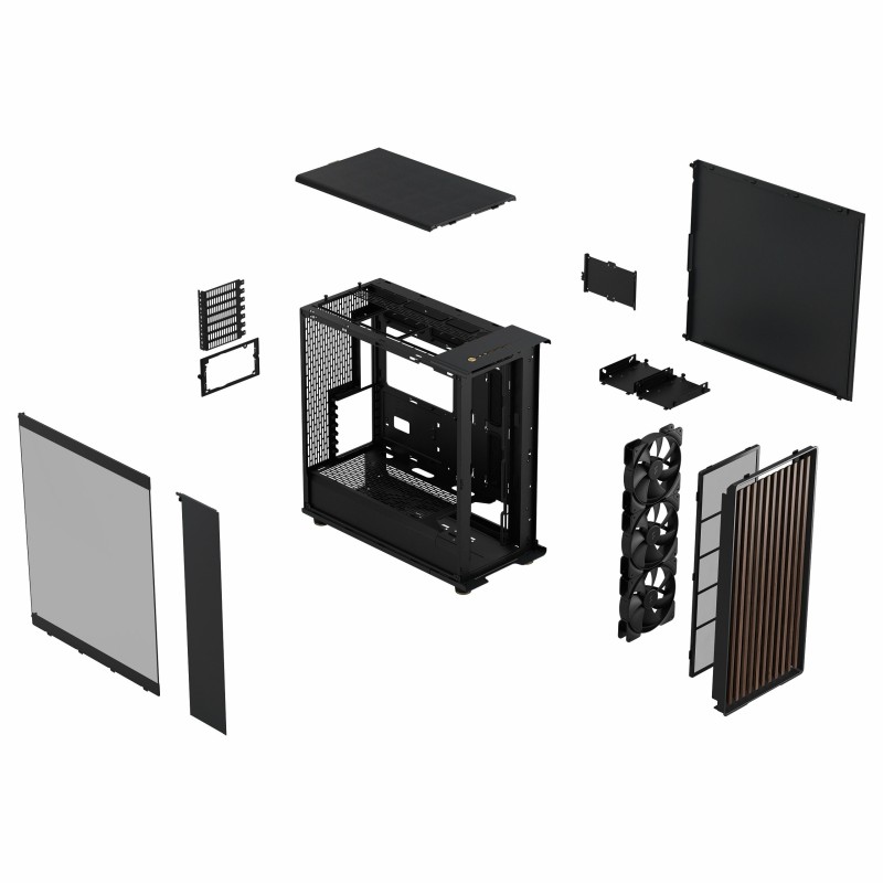 Fractal Design North XL - Mid Tower PC Case - Charcoal Black, Tempered Glass & Wood, E-ATX/ATX Compatible