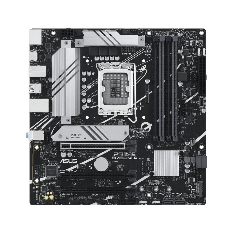 ASUS PRIME B760M-A-CSM - Micro-ATX LGA1700 - DDR5 4x DIMM, 128GB Max, 2x M.2, PCIe 4.0, 2.5Gb LAN