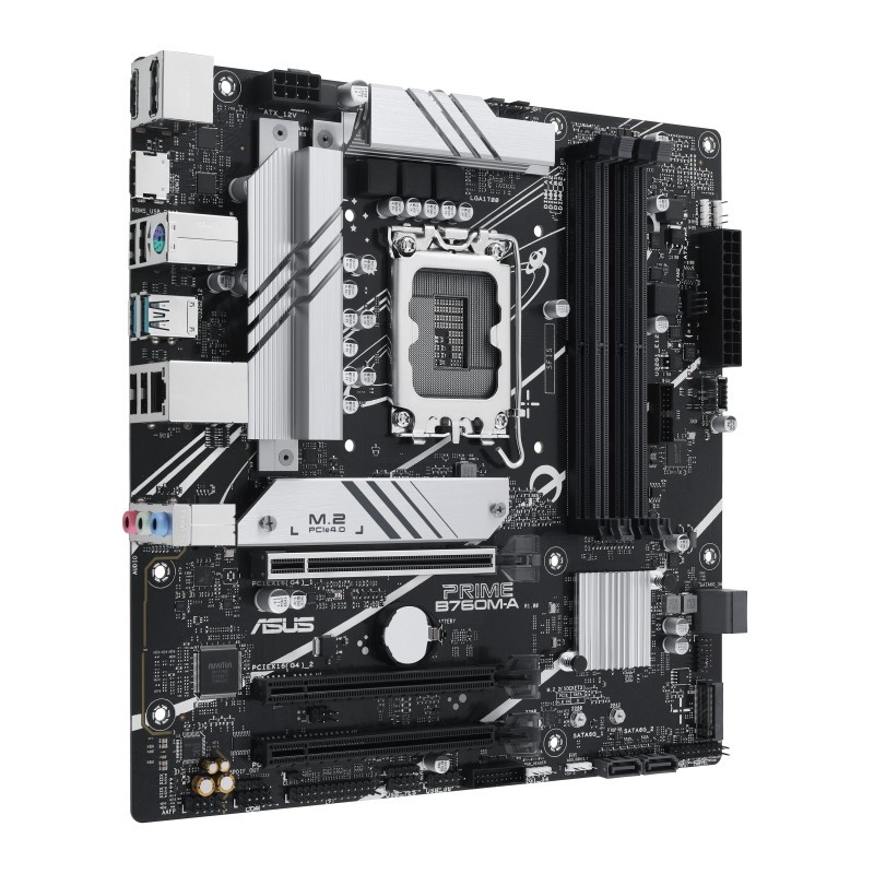 ASUS PRIME B760M-A-CSM - Micro-ATX LGA1700 - DDR5 4x DIMM, 128GB Max, 2x M.2, PCIe 4.0, 2.5Gb LAN