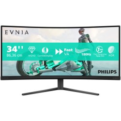 Philips Evnia 34M2C3500L - 34" UWQHD 3440x1440 21:9 Curved 1500R - 180Hz 1ms VA - Charcoal Gray