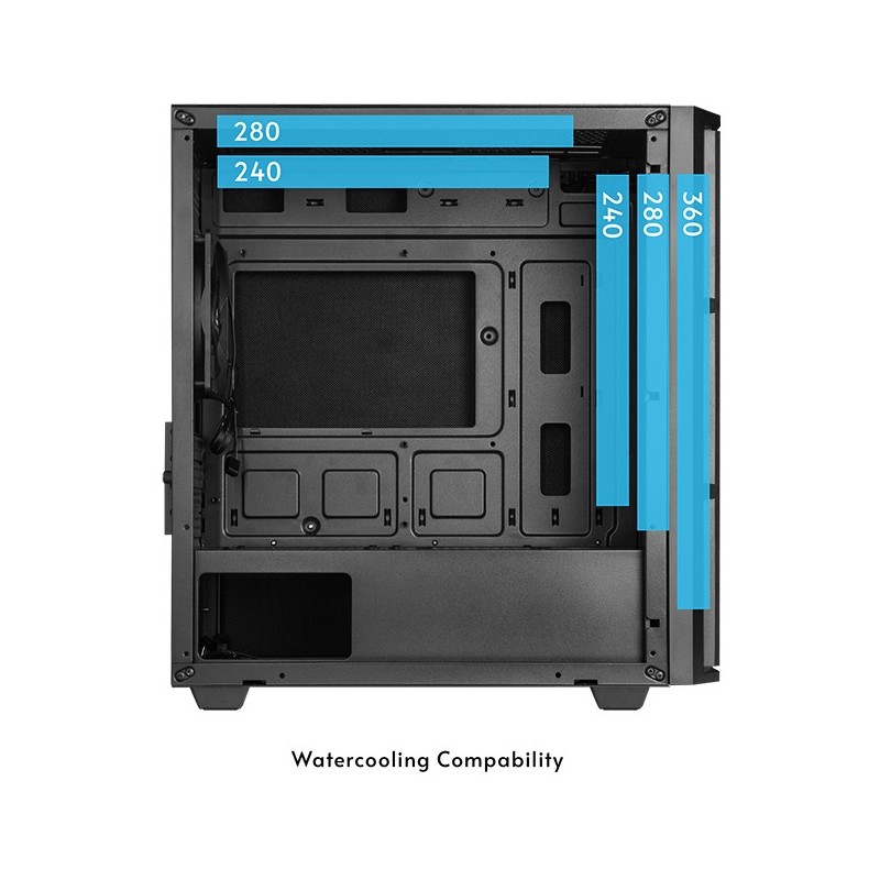 Chieftec Vita AZ-01B-OP - Mini-Tower Micro-ATX/Mini-ITX Case, Black, USB-C, 330mm GPU, 165mm CPU Cooler