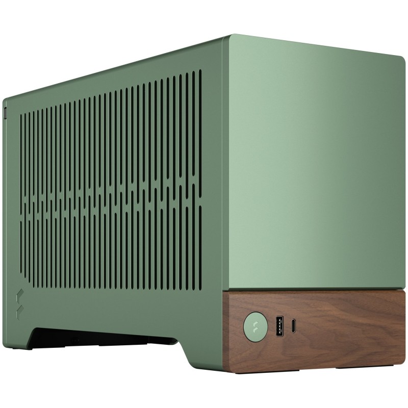 Fractal Design Terra Jade - Mini-ITX SFF PC Case - Green, Aluminium & Walnut Accents — Buy in Cyprus with Fast Delivery