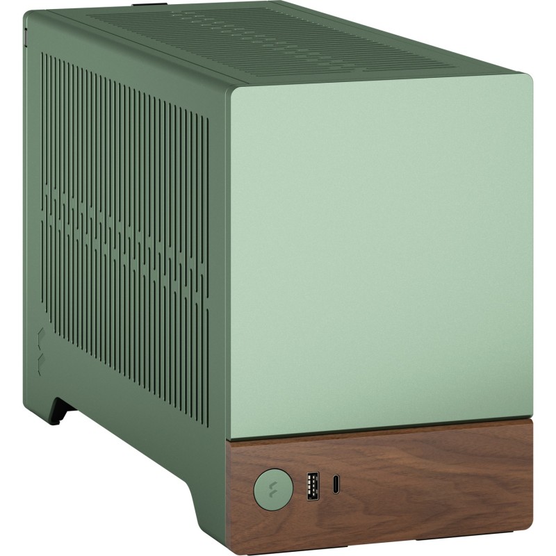 Fractal Design Terra Jade - Mini-ITX SFF PC Case - Green, Aluminium & Walnut Accents — Buy in Cyprus with Fast Delivery