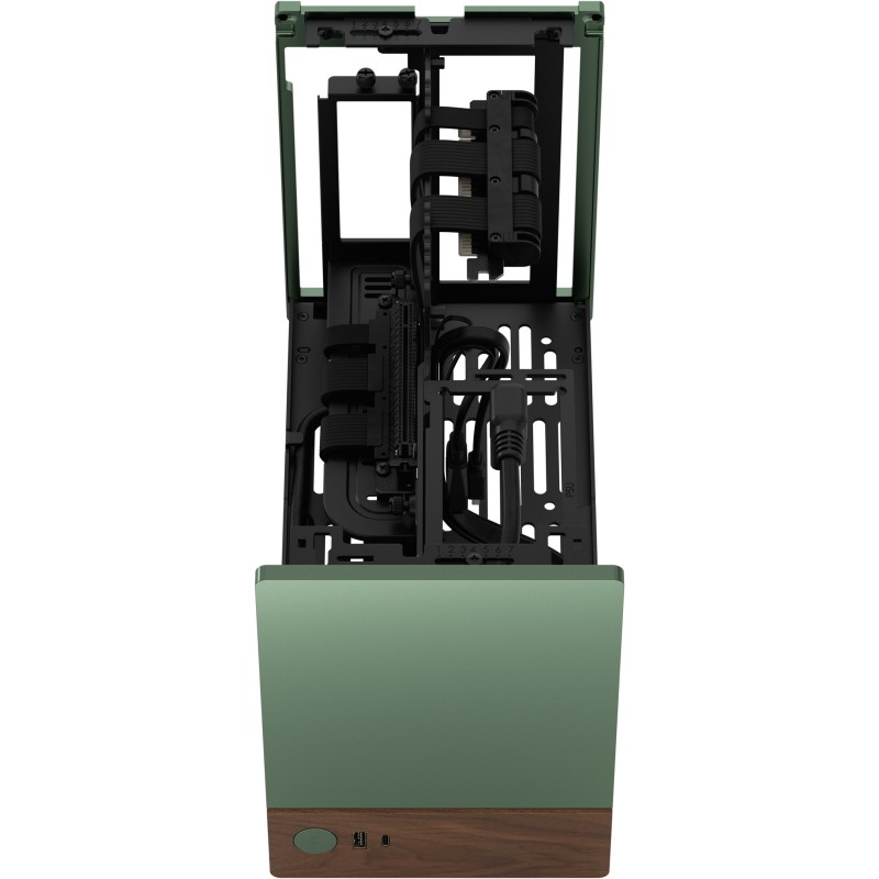 Fractal Design Terra Jade - Mini-ITX SFF PC Case - Green, Aluminium & Walnut Accents — Buy in Cyprus with Fast Delivery