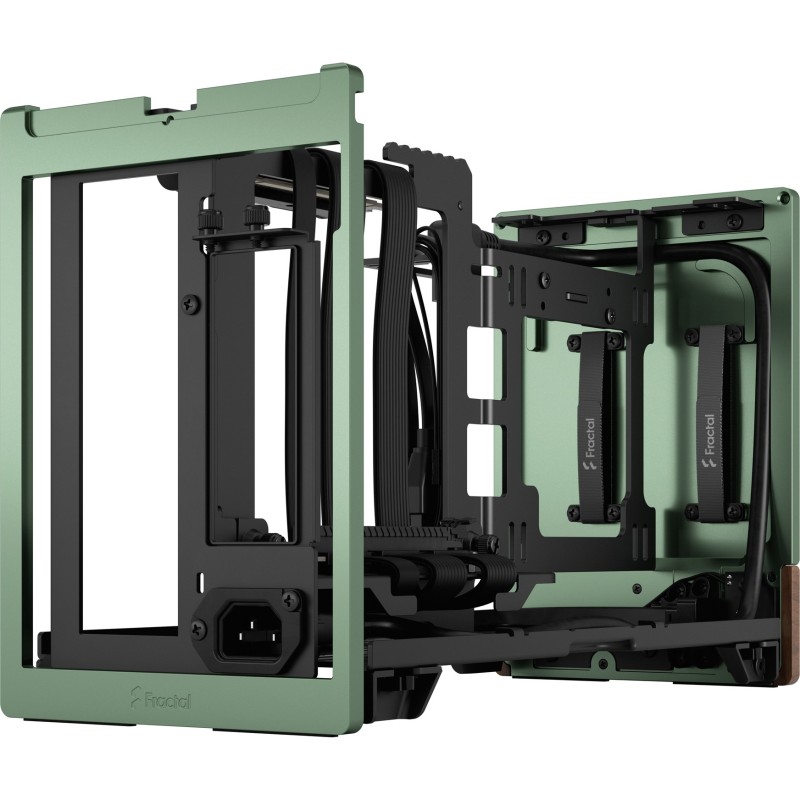 Fractal Design Terra Jade - Mini-ITX SFF PC Case - Green, Aluminium & Walnut Accents — Buy in Cyprus with Fast Delivery