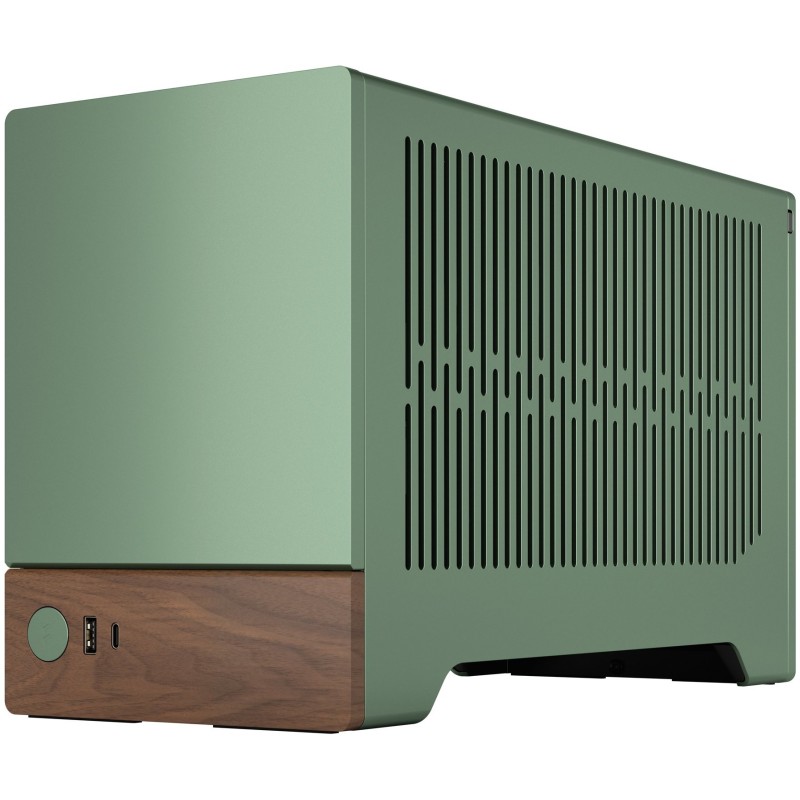 Fractal Design Terra Jade - Mini-ITX SFF PC Case - Green, Aluminium & Walnut Accents — Buy in Cyprus with Fast Delivery