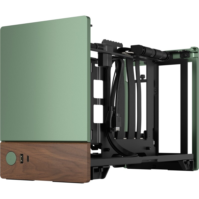 Fractal Design Terra Jade - Mini-ITX SFF PC Case - Green, Aluminium & Walnut Accents — Buy in Cyprus with Fast Delivery