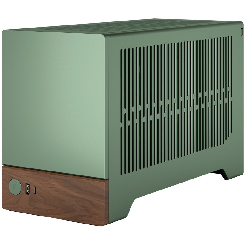 Fractal Design Terra Jade - Mini-ITX SFF PC Case - Green, Aluminium & Walnut Accents — Buy in Cyprus with Fast Delivery