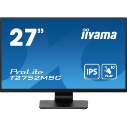 iiyama ProLite T2752MSC-B1 - 27in FHD IPS 10pt PCAP Touch Monitor, 60Hz, 5ms, HDMI/DP, USB Hub, Speakers, Black