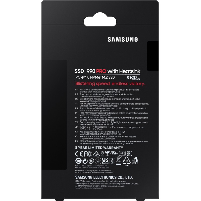 Samsung 990 PRO - 1TB M.2 2280 NVMe PCIe Gen4 x4 SSD with Heatsink - Retail — Buy in Cyprus with Fast Delivery