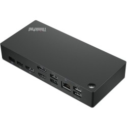 Lenovo USB-C Universal Dock - 135W Power, 3x Display 4K, HDMI + 2x DisplayPort, Gigabit Ethernet, 3x USB-A + 1x USB-C, Black