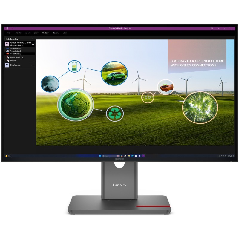 Lenovo ThinkVision P27Q-40 - 27" QHD (2560x1440) IPS 120Hz Monitor, HDR10, USB-C KVM, Eclipse Black