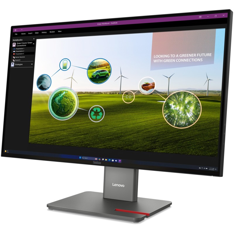 Lenovo ThinkVision P27Q-40 - 27" QHD (2560x1440) IPS 120Hz Monitor, HDR10, USB-C KVM, Eclipse Black