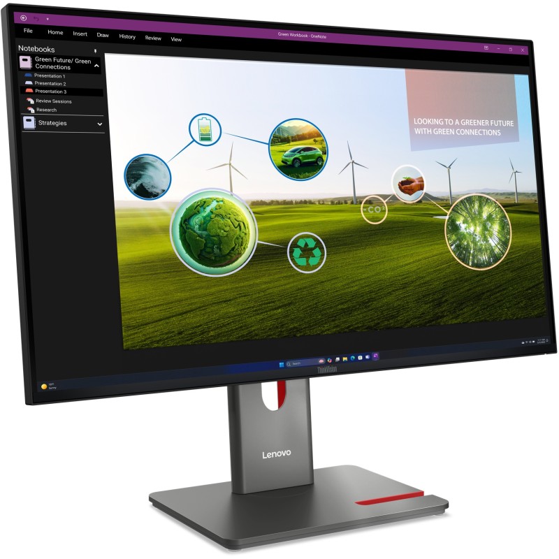 Lenovo ThinkVision P27Q-40 - 27" QHD (2560x1440) IPS 120Hz Monitor, HDR10, USB-C KVM, Eclipse Black