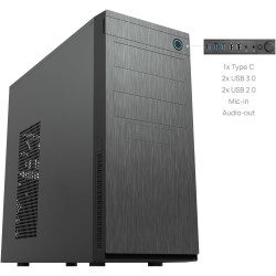 Chieftec Elox HC-10B-OP - Black Mini-Tower PC Case, ATX/mATX/Mini-ITX, 380mm GPU, 155mm CPU Cooler Clearance