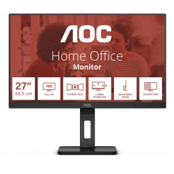 AOC 27E3QAF - 27-inch FHD IPS Monitor (1920x1080), 75Hz, 4ms, HDMI/DP/VGA, Built-in Speakers, Pivot & Height Adjust, Black