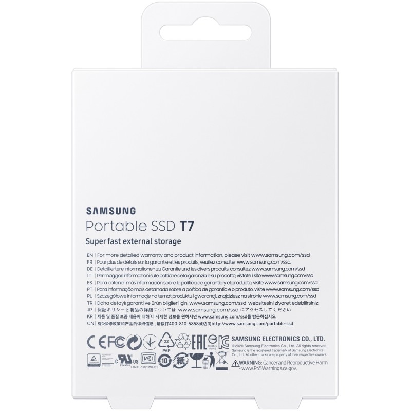 Samsung Portable SSD T7 - 2TB - USB 3.2 Gen2 (USB-C), 1050/1000 MB/s, Blue, AES-256 — Buy in Cyprus with Fast Delivery
