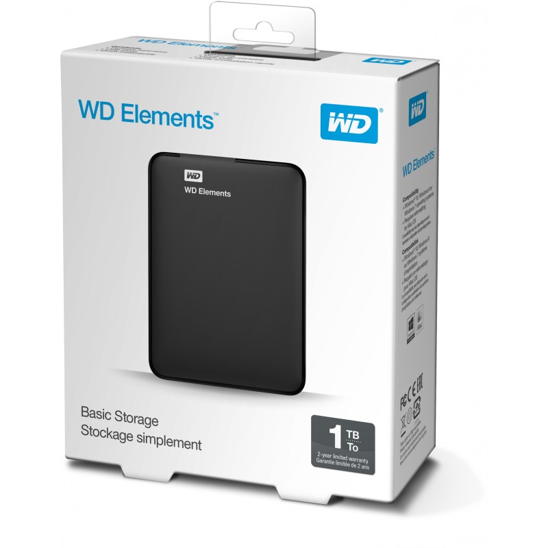 WD Elements Portable External HDD - 1TB - 2.5-inch, USB 3.2 Gen1 (5Gbps, Micro-USB) - Black — Buy in Cyprus with Fast Delivery