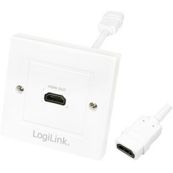 LogiLink HDMI Wall Socket Coupler - AH0014 - White, Female-to-Female, 1-Port — Buy in Cyprus with Fast Delivery