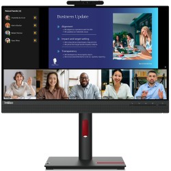 Lenovo ThinkVision T24v-30 - 23.8in FHD (1920x1080) IPS 75Hz Monitor, 4ms, Webcam & Speakers, HDMI/DP/VGA, Raven Black