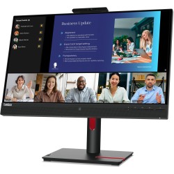 Lenovo ThinkVision T24v-30 - 23.8in FHD (1920x1080) IPS 75Hz Monitor, 4ms, Webcam & Speakers, HDMI/DP/VGA, Raven Black