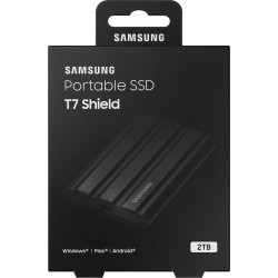 Samsung Portable SSD T7 Shield - MU-PE2T0S - 2TB, USB-C (USB 3.2 Gen2), 1050MB/s, Black, Rugged