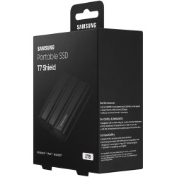 Samsung Portable SSD T7 Shield - MU-PE2T0S - 2TB, USB-C (USB 3.2 Gen2), 1050MB/s, Black, Rugged