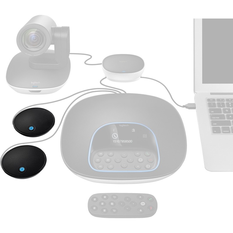 Logitech Group Expansion Microphones - Wireless Omnidirectional Table Mics, Black (2-Pack) — Buy in Cyprus with Fast Delivery