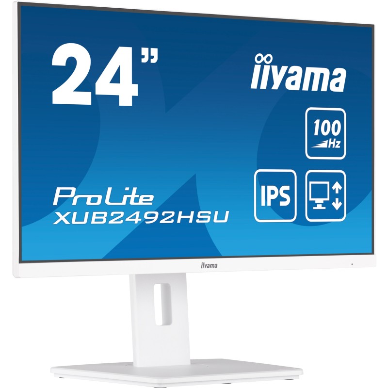 iiyama ProLite XUB2492HSU-W6 24-inch IPS FHD Monitor - XUB2492HSU-W6 - White, 1080p, 100Hz, 0.4ms