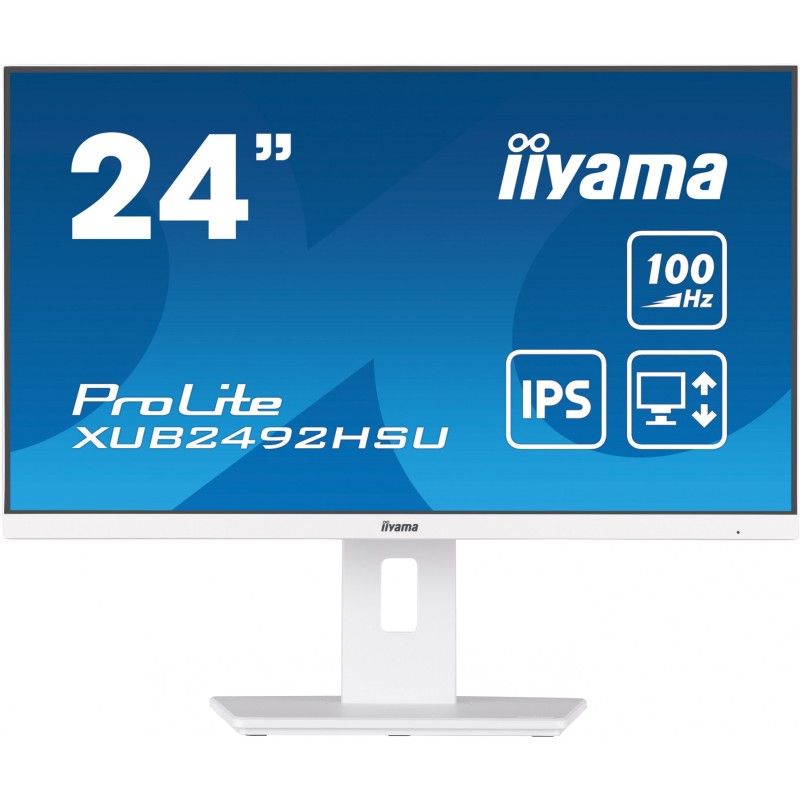 iiyama ProLite XUB2492HSU-W6 24-inch IPS FHD Monitor - XUB2492HSU-W6 - White, 1080p, 100Hz, 0.4ms