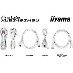 iiyama ProLite XUB2492HSU-W6 24-inch IPS FHD Monitor - XUB2492HSU-W6 - White, 1080p, 100Hz, 0.4ms