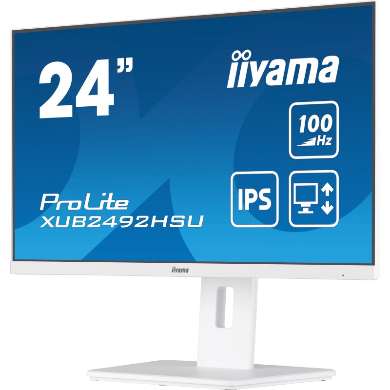 iiyama ProLite XUB2492HSU-W6 24-inch IPS FHD Monitor - XUB2492HSU-W6 - White, 1080p, 100Hz, 0.4ms