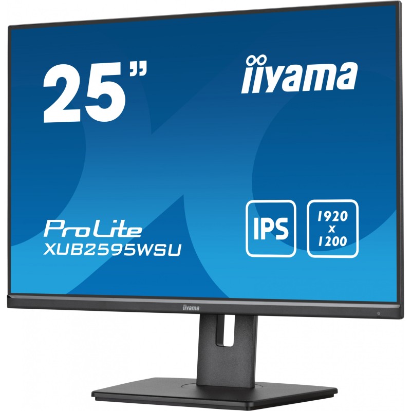 iiyama ProLite XUB2595WSU-B5 - 25 inch IPS LED Monitor - 1920x1200, 16:10, 4ms - Height/Swivel/Pivot, Black