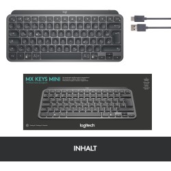 Logitech MX Keys Mini - MX Keys Mini - Graphite, German QWERTZ, LED Backlit, Wireless — Buy in Cyprus with Fast Delivery