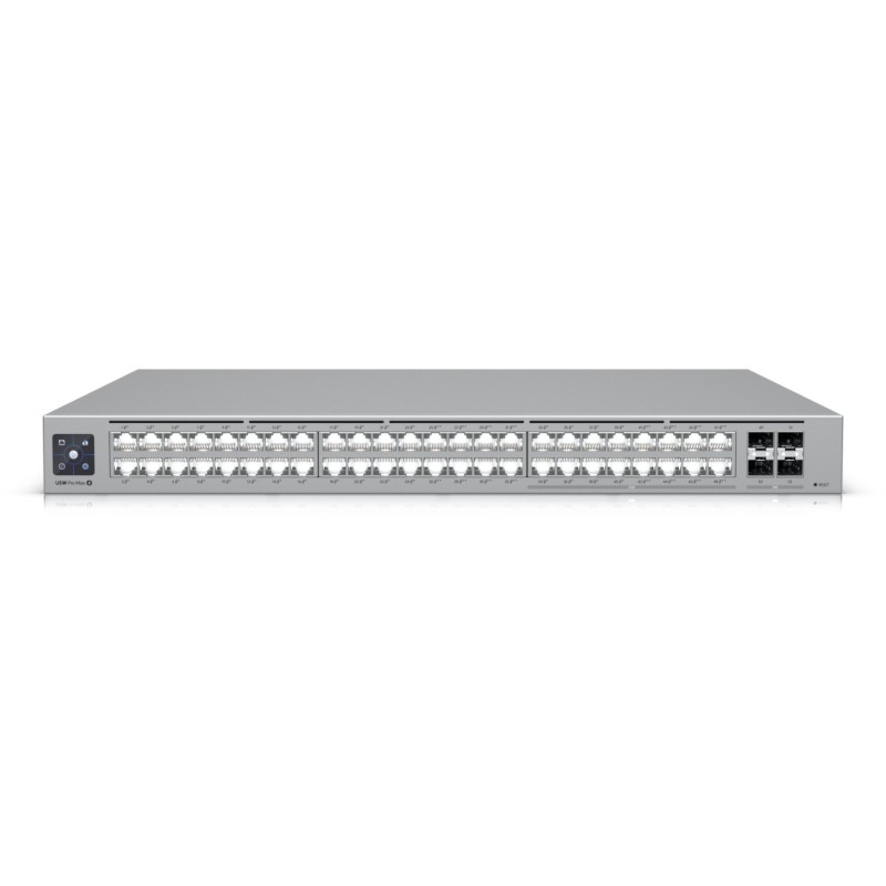 Ubiquiti UniFi Switch - USW-PRO-Max-48-PoE - Grey 1U Rackmount, PoE++ 720W, 48-Port L3 Managed