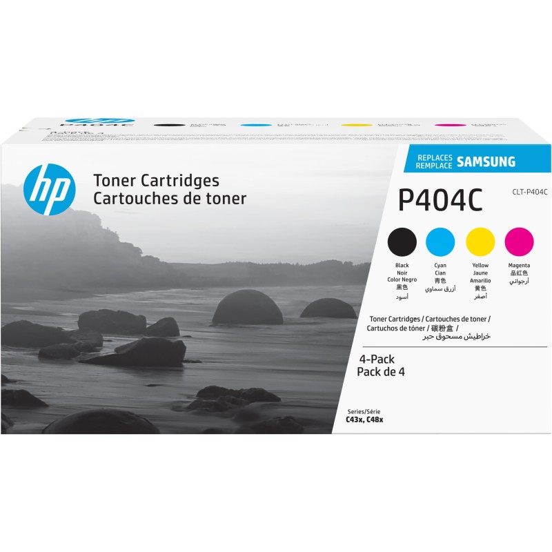 Samsung/HP Original Toner 4-Pack - SU365A (CLT-P404C) - CMYK High Yield (BK 1500 / C M Y 1000)