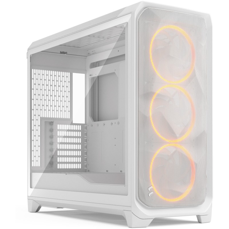 Fractal Design Meshify 3 XL - White Tempered Glass RGB Full-Tower PC Case (E-ATX/ATX/mATX/ITX)