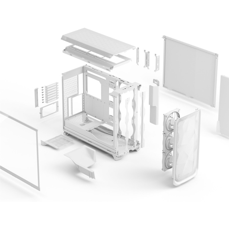 Fractal Design Meshify 3 XL - White Tempered Glass RGB Full-Tower PC Case (E-ATX/ATX/mATX/ITX)