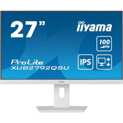iiyama ProLite XUB2792QSU-W6 - 27" WQHD (2560x1440) IPS 100Hz Monitor, 0.4ms, HDMI/DP, USB 3.2 Hub, Height/Pivot, White