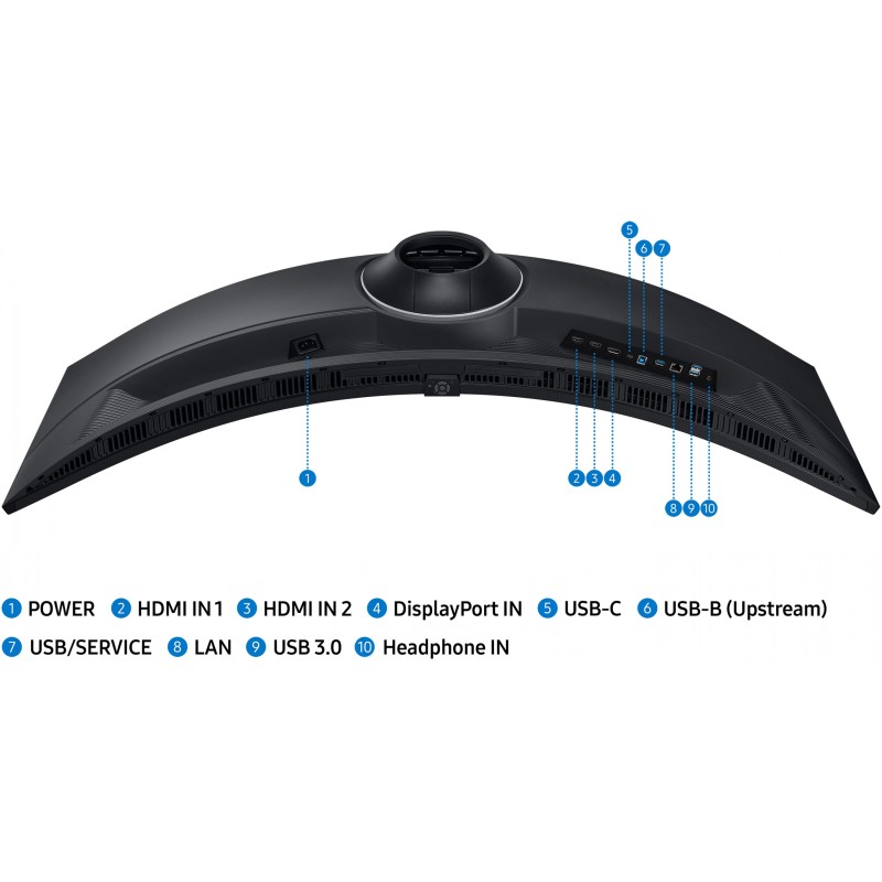 Samsung ViewFinity S9 S49C950UAU - 49inch Curved DQHD 5120x1440 32:9 VA, 120Hz, 5ms, HDR400, USB-C PD 90W, DP1.4, HDMI2.0, Black