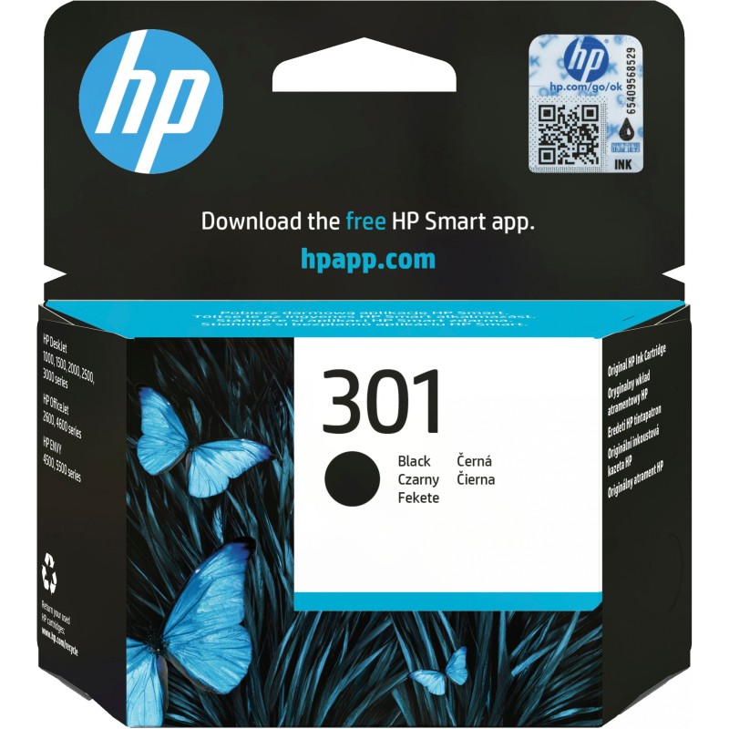 HP 301 Original Black Ink Cartridge - CH561EE - Standard Yield, 170 pages — Buy in Cyprus with Fast Delivery