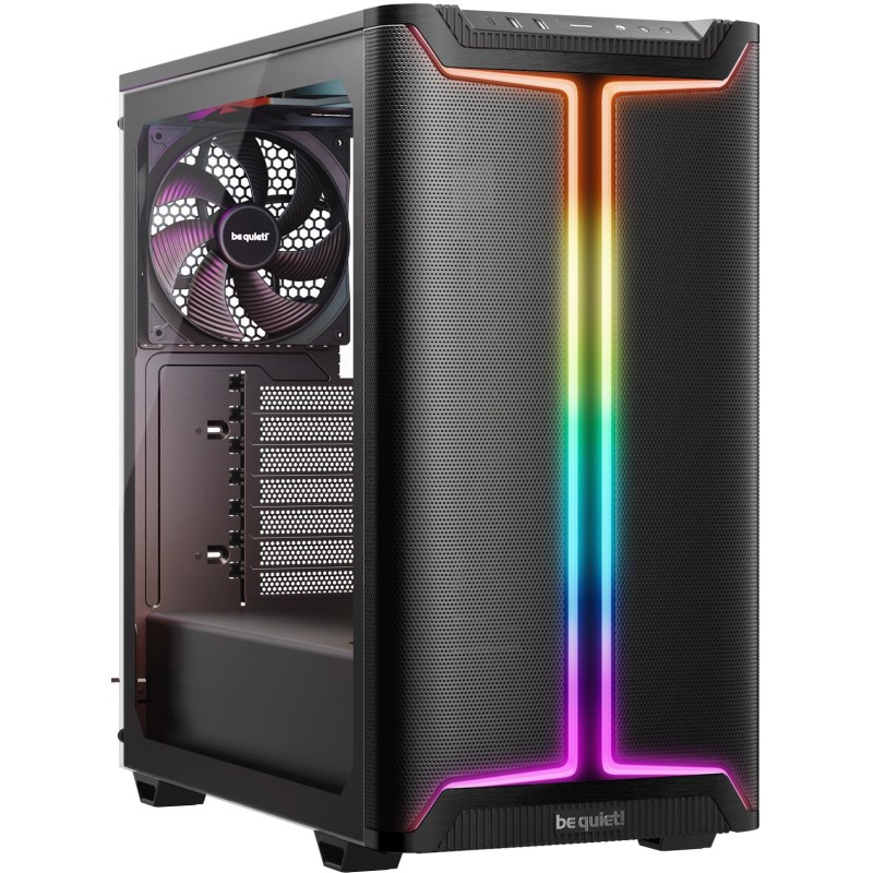 be quiet! Pure Base 501 DX - Mid Tower PC Case - Black, ATX/mATX/Mini-ITX, USB-C, 3x140mm Fans, Tempered Glass