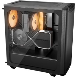 be quiet! Pure Base 501 DX - Mid Tower PC Case - Black, ATX/mATX/Mini-ITX, USB-C, 3x140mm Fans, Tempered Glass
