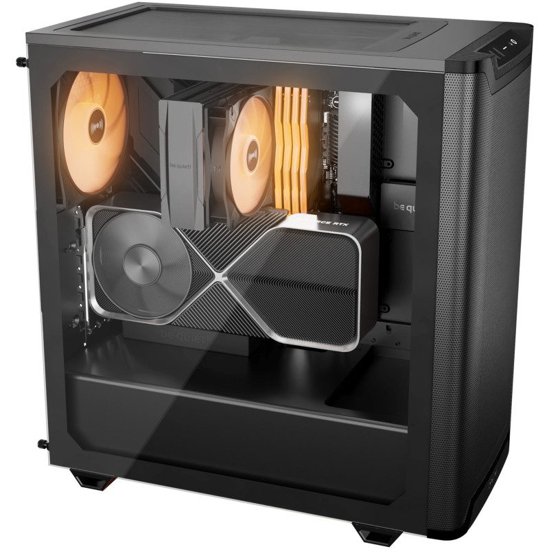 be quiet! Pure Base 501 DX - Mid Tower PC Case - Black, ATX/mATX/Mini-ITX, USB-C, 3x140mm Fans, Tempered Glass