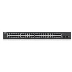Zyxel GS1900-48HPv2 - 48-Port Gigabit L2 Managed PoE Switch, 24 PoE Ports (170W), 2 SFP, Rackmount, Black