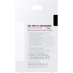 Samsung 990 PRO - 4TB M.2 2280 NVMe PCIe 4.0 x4 SSD with Heatsink - V-NAND TLC, 7450/6900 MB/s